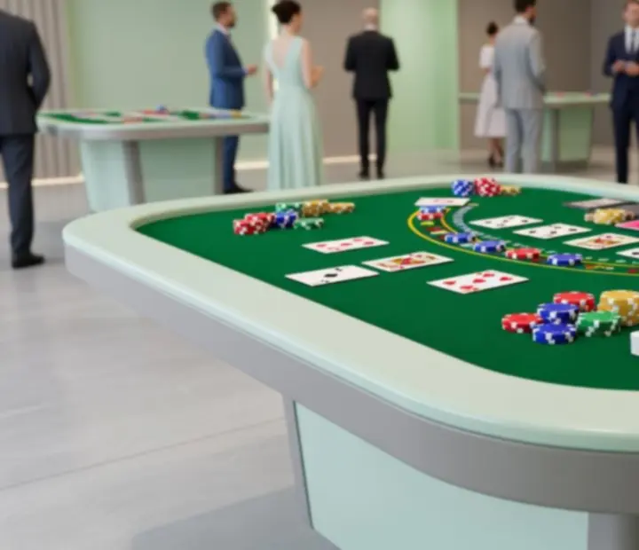 Profesjonalny stół do blackjacka przygotowany na event